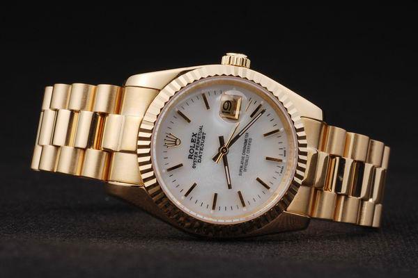 Rolex Datejust Gold White Face President 36mm Watches